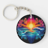 Sonnenuntergang Surfbretter Schlüsselanhänger (Vorderseite)