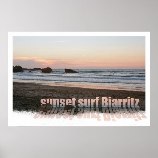 Sonnenuntergang Surfen Biarritz Poster (Vorne)