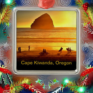 Sonnenuntergang Surfen und Radfahren Kap Kiwanda O Ornament Aus Metall