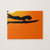 Sonnenuntergang-Surfer-Mädchen mit Surfbrett Puzzle (Horizontal)