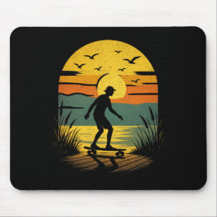 Sonnenuntergang Surfer - Vintage Retro Surfen Stra Mousepad