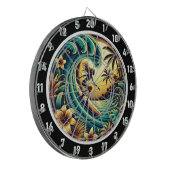 Sonnenuntergang Surfer Wave Ocean Art Dartscheibe (Vorderseite Links)