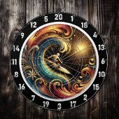 Sonnenuntergang Surfer Wave Tropical Wall Art Dartscheibe