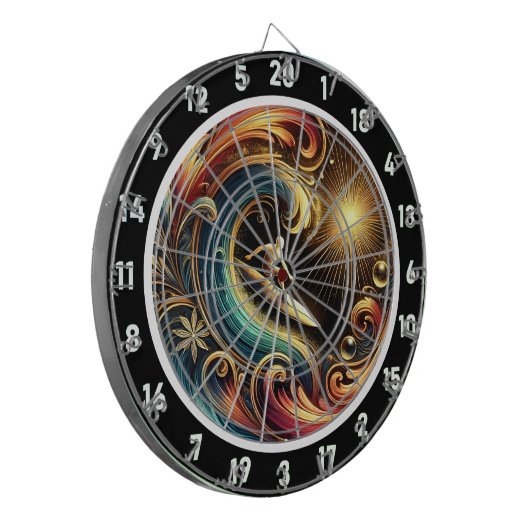 Sonnenuntergang Surfer Wave Tropical Wall Art Dartscheibe (Vorderseite Links)