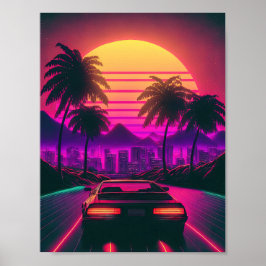 Sonnenuntergang: Synthetisiert die Skyline Poster