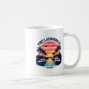 Sonnenuntergang-Szenen auf dem Wasser in Fort Laud Kaffeetasse