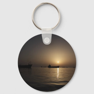 Sonnenuntergang - Tartus Seehafen mit Schiffen Schlüsselanhänger