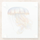 Sonnenuntergang Tentakel: Wasserfarbenfrohe Kunst Glasuntersetzer (Rückseite)