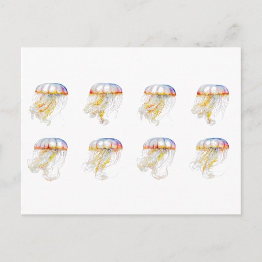 Sonnenuntergang Tentakel: Wasserfarbenfrohe Kunst Postkarte (Vorderseite)