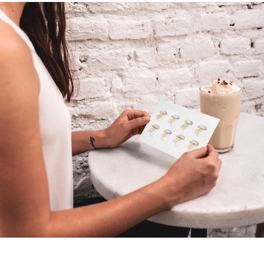 Sonnenuntergang Tentakel: Wasserfarbenfrohe Kunst Postkarte