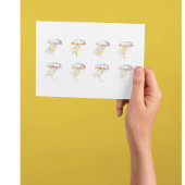 Sonnenuntergang Tentakel: Wasserfarbenfrohe Kunst Postkarte