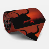 Sonnenuntergang Texas Longhorn Scharlachrot Krawatte (Gerollt)