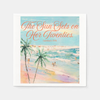 Sonnenuntergang Thema 30. Geburtstag Serviette