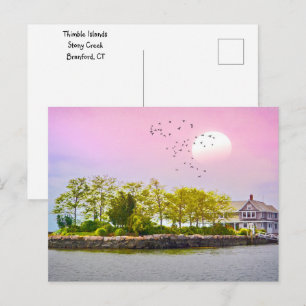 Sonnenuntergang Thimble Islands Postkarte