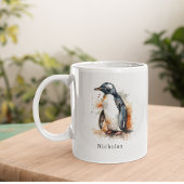 Sonnenuntergang Töne Aquarellpinguin, kundenspezif Tasse