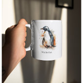 Sonnenuntergang Töne Aquarellpinguin, kundenspezif Tasse