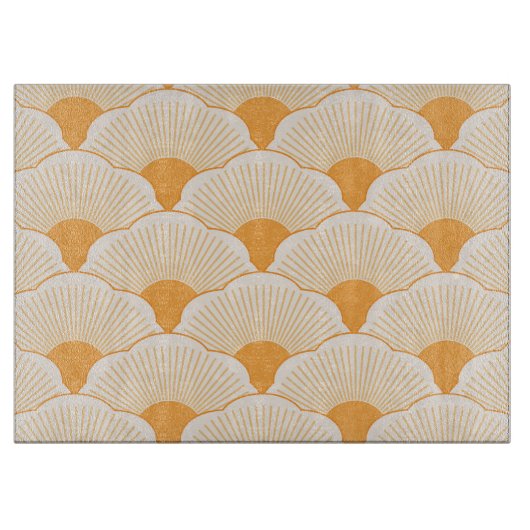 Sonnenuntergang, tonisch orange, Beton Schneidebrett (Vorderseite)