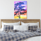 Sonnenuntergang Traumlandschaft Aquarellkunst Leinwanddruck (Insitu (Schlafzimmer))