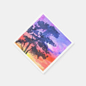 Sonnenuntergang Traumlandschaft Aquarellkunst Serviette (Ecke)