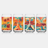 Sonnenuntergang Trinkbehälter Set Dosenglas (Rechts)