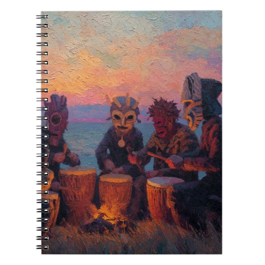 Sonnenuntergang-TrommelNotebook Notizblock (Vorderseite)