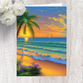Sonnenuntergang Tropical Birthday Card Karte