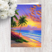 Sonnenuntergang Tropical Birthday Card Karte
