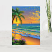 Sonnenuntergang Tropical Birthday Card Karte (Vorderseite)