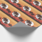 Sonnenuntergang Tropical Palm Beach Vintag Geschenkpapier (Ecke)