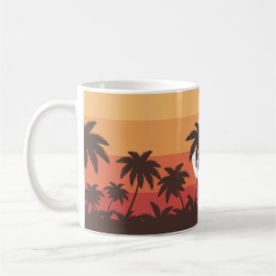 Sonnenuntergang Tropical Palm Beach Vintag Kaffeetasse