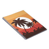 Sonnenuntergang Tropical Palm Beach Vintag Notizblock (Rechte Seite)