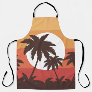 Sonnenuntergang Tropical Palm Beach Vintag Schürze