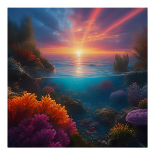 Sonnenuntergang tropisch 1 poster