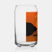 Sonnenuntergang Tropischer Orangefarbener Text Dosenglas (Links)