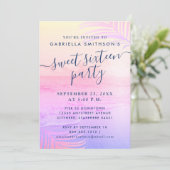 Sonnenuntergang Tropischer Sommer 16. Geburtstag Einladung (Stehend Vorderseite)