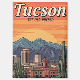 Sonnenuntergang Tuscon Skyline Arizona Reise Magnet