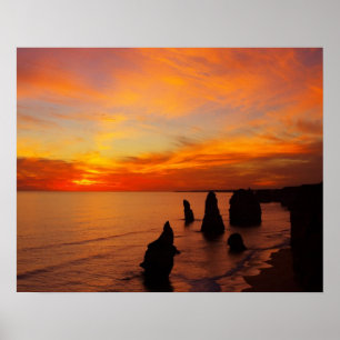 Sonnenuntergang, Twelve Apostles, Port Campbell Na Poster