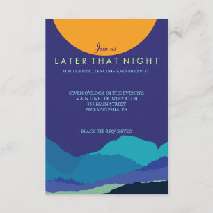 SONNENUNTERGANG u. BERGEBar-Schläger Mitzvah Einladung