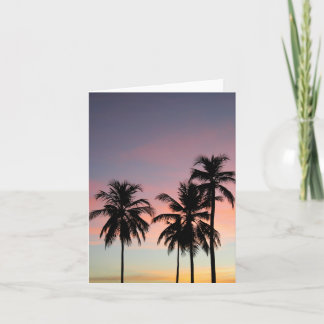 Sonnenuntergang u. Palmen Notecard Karte