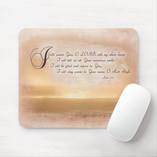 Sonnenuntergang u. Psalme/inspirierend Bibel-Verse Mousepad (Mit Mouse)