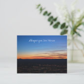 Sonnenuntergang über Albuquerque-Postkarte Postkarte (Stehend Vorderseite)