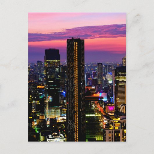 Sonnenuntergang über Bangkok Postkarte (Vorderseite)