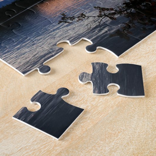 Sonnenuntergang über Berg Katahdin Millinocket See Puzzle (Seite)