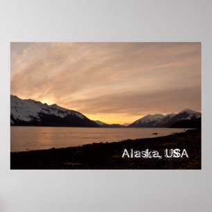 Sonnenuntergang über Cannery Bay; Alaska Souvenir Poster