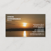 Sonnenuntergang über Cardiff Bay Visitenkarte (Rückseite)