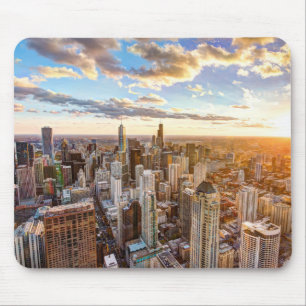 Sonnenuntergang über Chicago Mousepad
