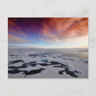 Sonnenuntergang über dem Arktischen Ozean Postkarte