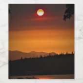 Sonnenuntergang über dem Canal Wine Lable Weinetikett (Einzelnes Label)