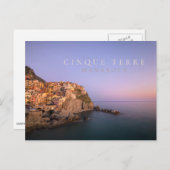 Sonnenuntergang über dem Dorf Manarola Cinque Terr Postkarte (Vorne/Hinten)