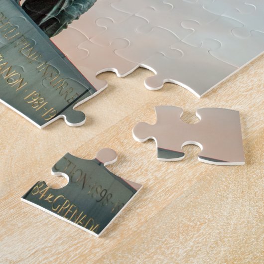 Sonnenuntergang über dem Erinnerungspuzzlen Puzzle (Seite)